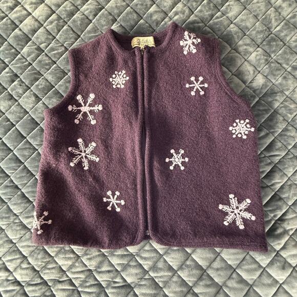Cabellas vintage snowflake 100% wool vest size large - Picture 2 of 6